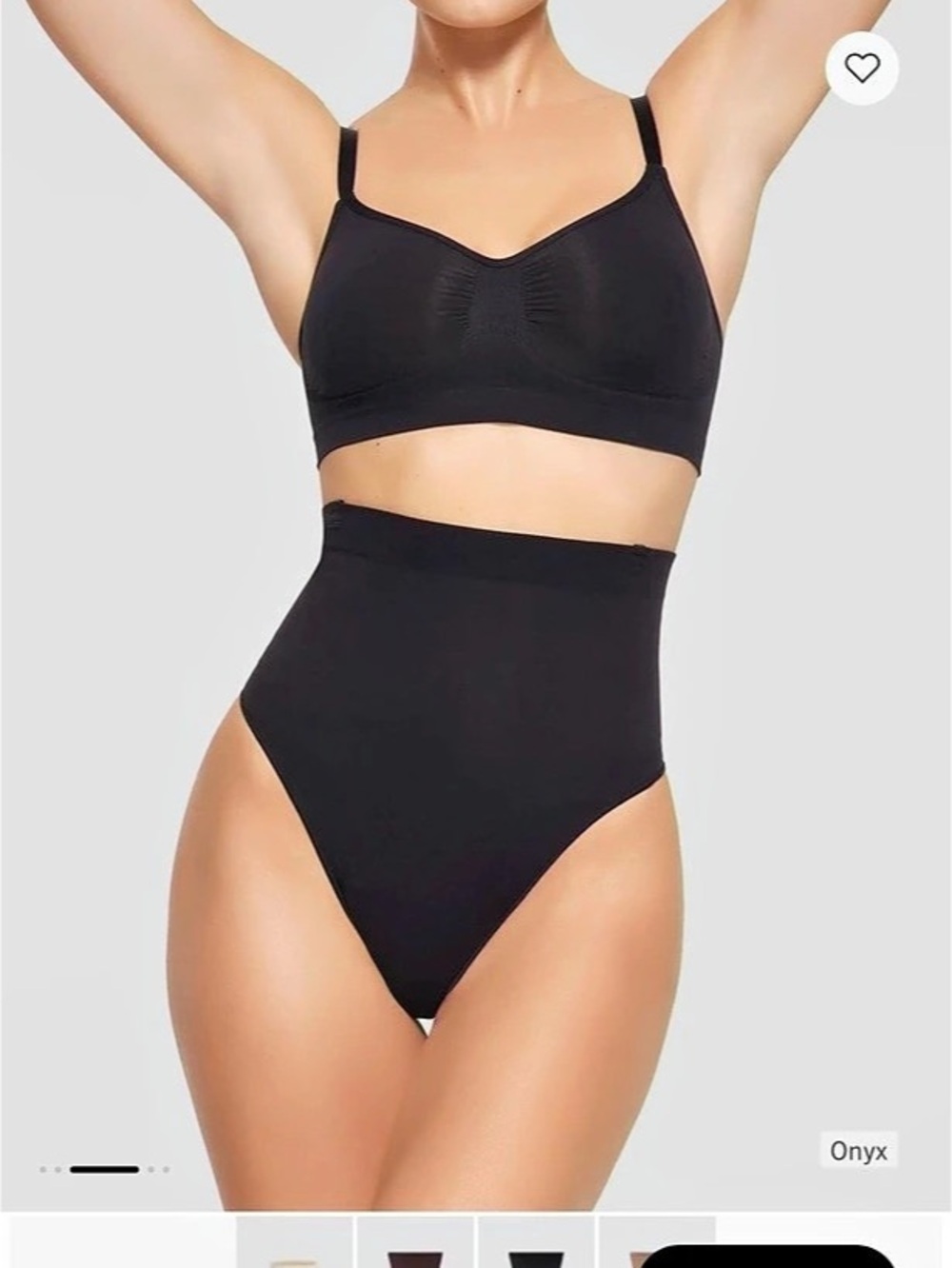SKIMS Core Control Thong Black Shapewear